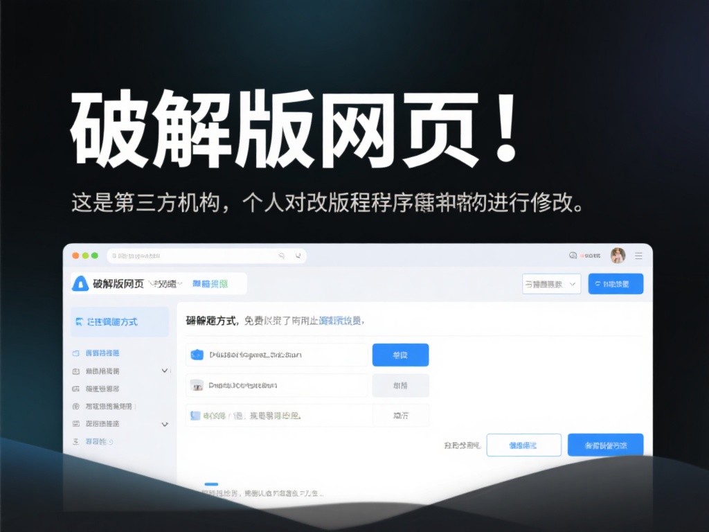 所谓“破解版网页”，通常是第三方机构或个